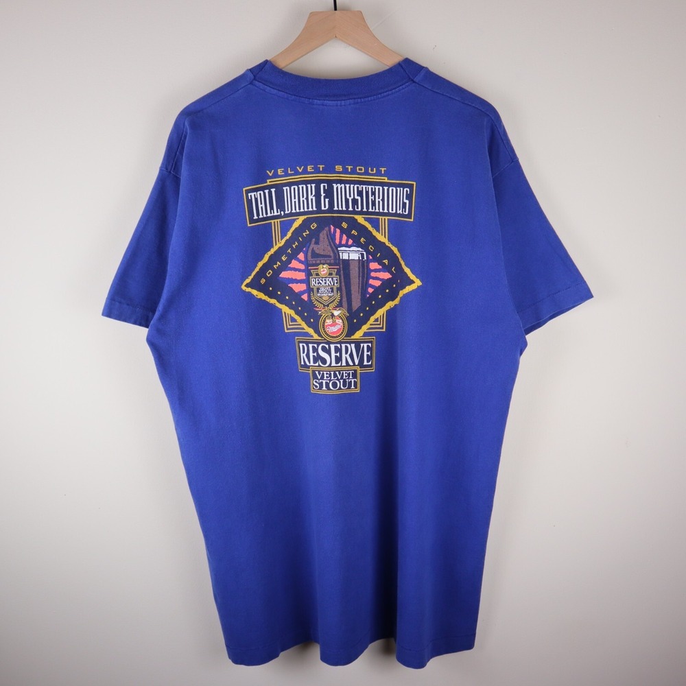 Vintage 90s Miller Reserve Velvet Stout Shirt Mullet Adult XL‎ 23.5x32